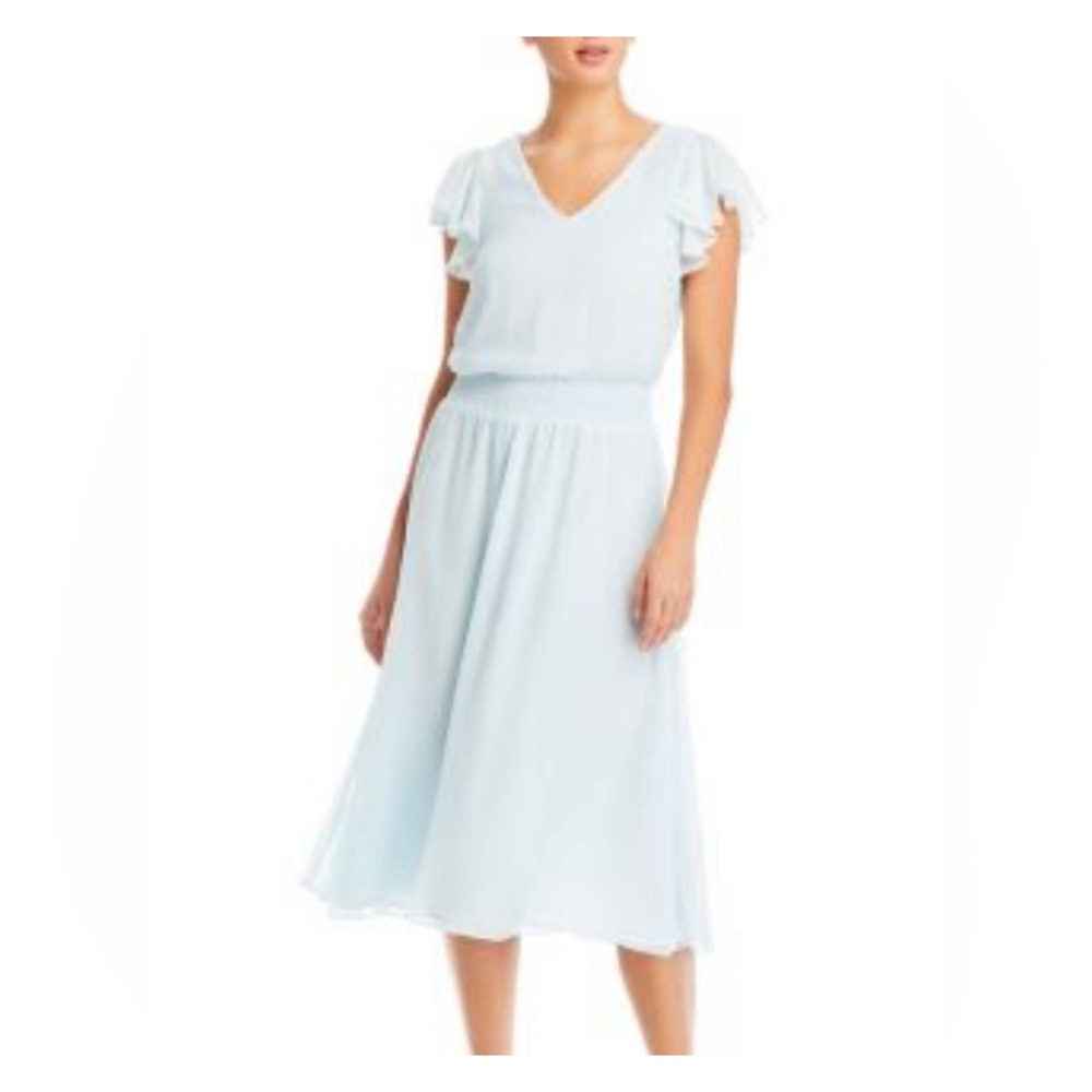 🆕 Vince Camuto flutter sleeve Light Blue Women's Dress